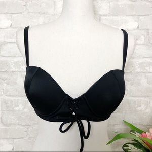 L.A. HEARTS Black Bikini Top w/ Tie Detail Medium